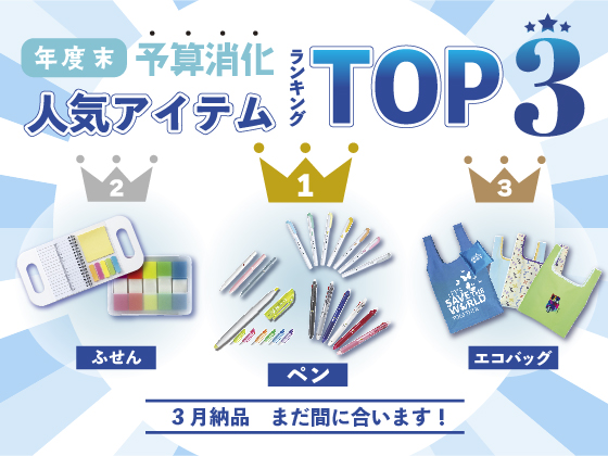 年度末 予算消化人気アイテムランキング